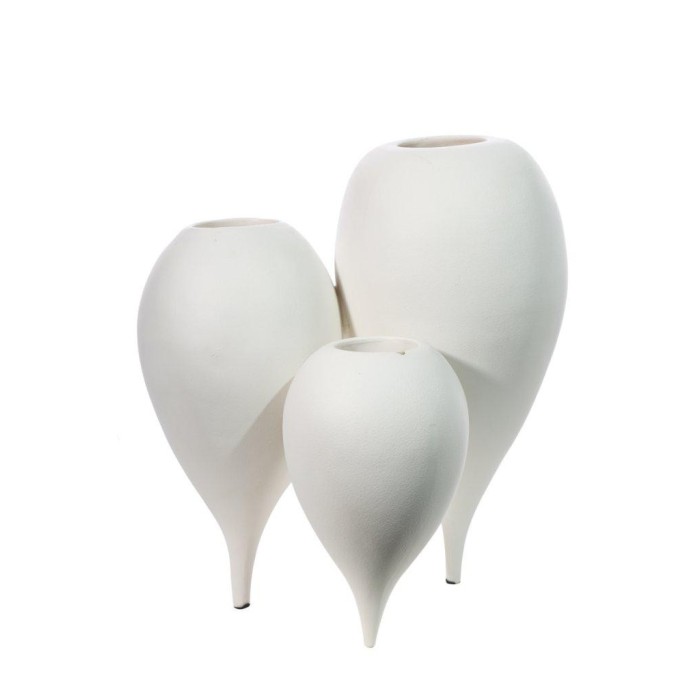 VASO 3 PALLONCINI BIANCO RESINA CM.32